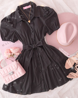 VESTIDO NEGRO DE MOÑITO